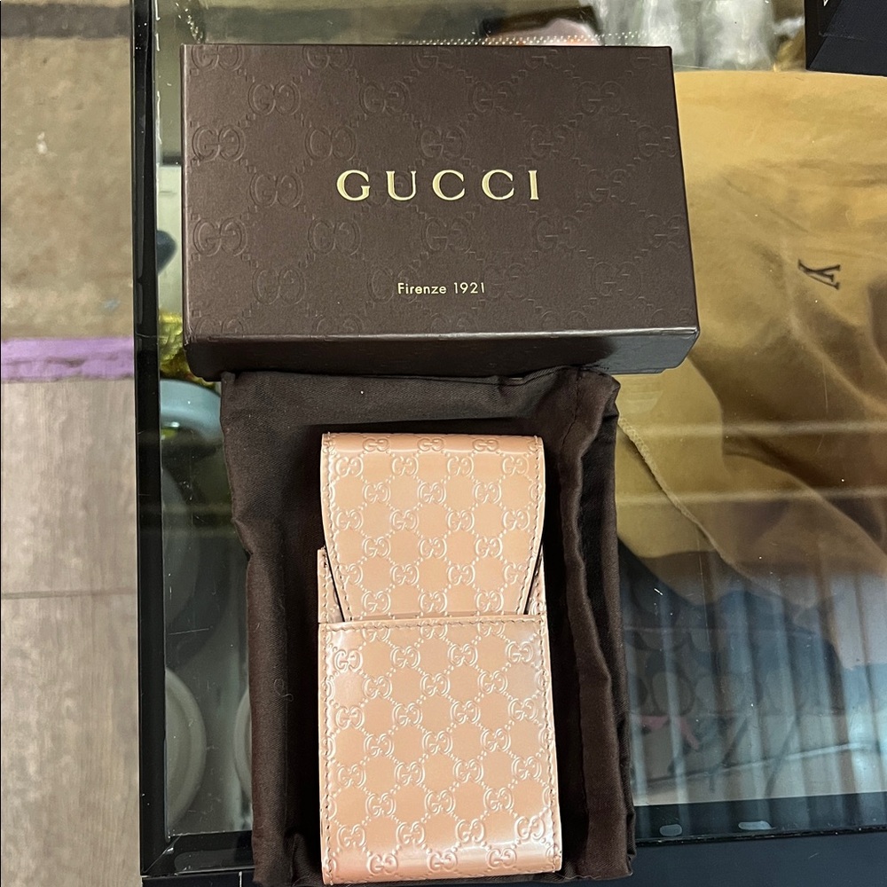 Gucci Pink Card Holder lipstick anything holder authentic and vintage